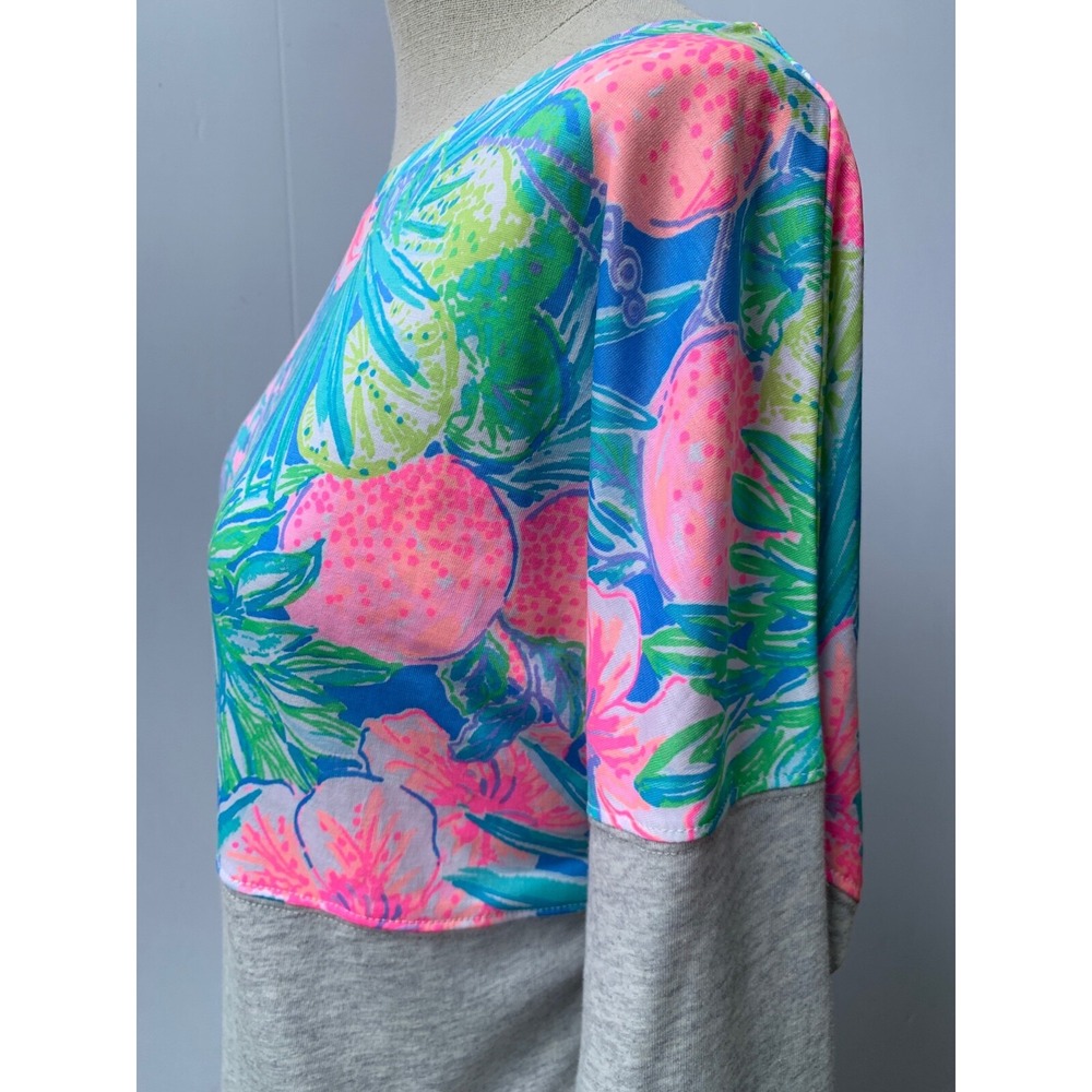 Lilly Pulitzer Dress Medium Gray Long Sleeve Swizzle In Finn T Shirt - Picture 7 of 12